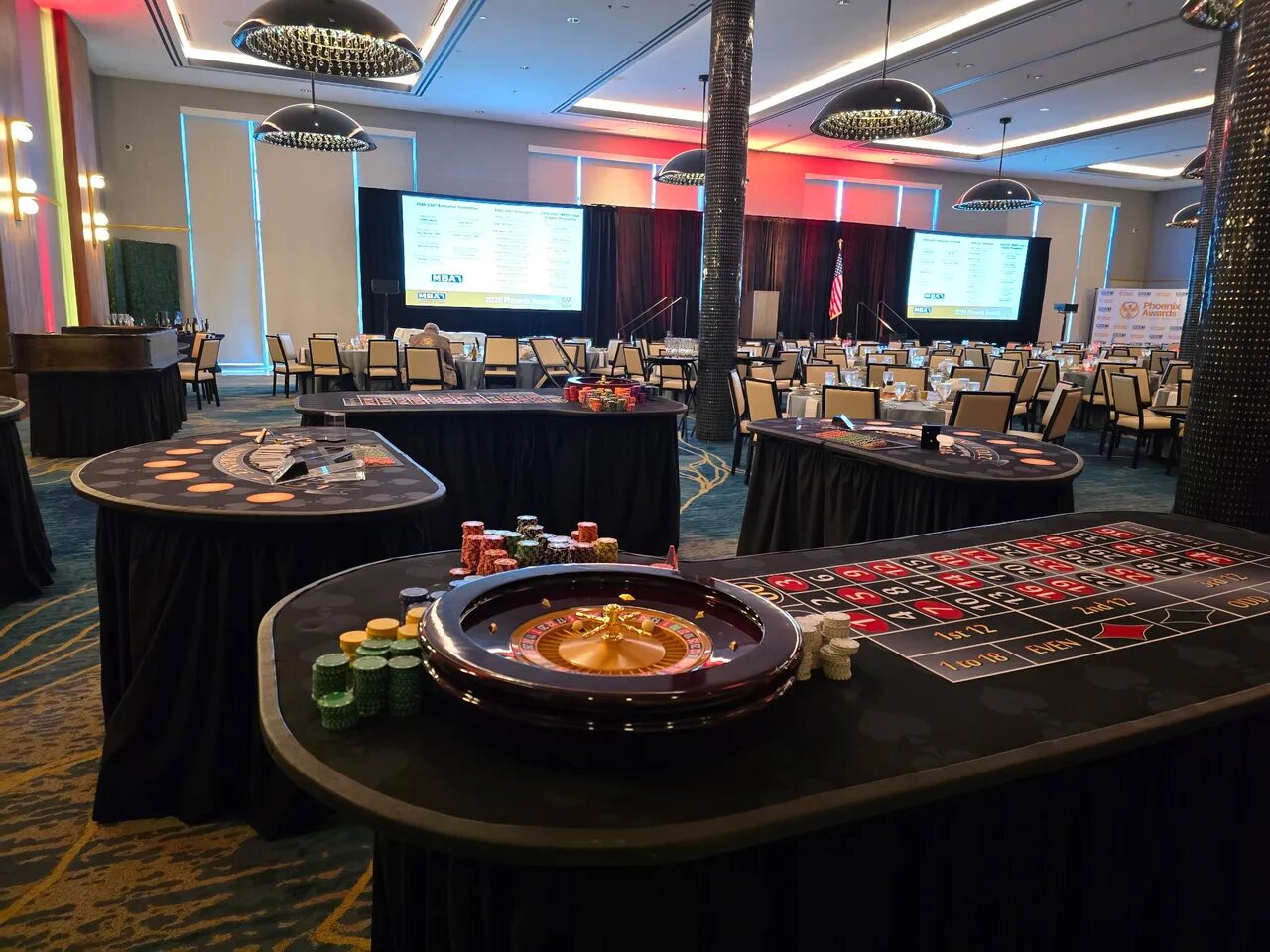 Roulette table at a Salt Lake City corporate gala casino party